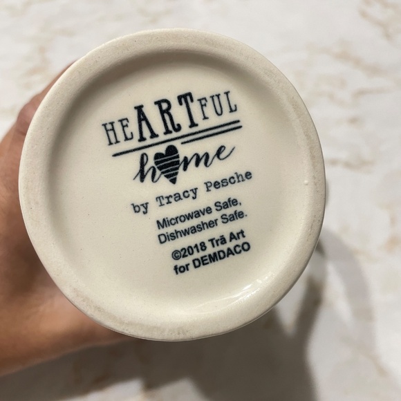 Heartful Home by Tracy Pesche Ceramic Mug Black Polka Dot Red Heart - Picture 5 of 5